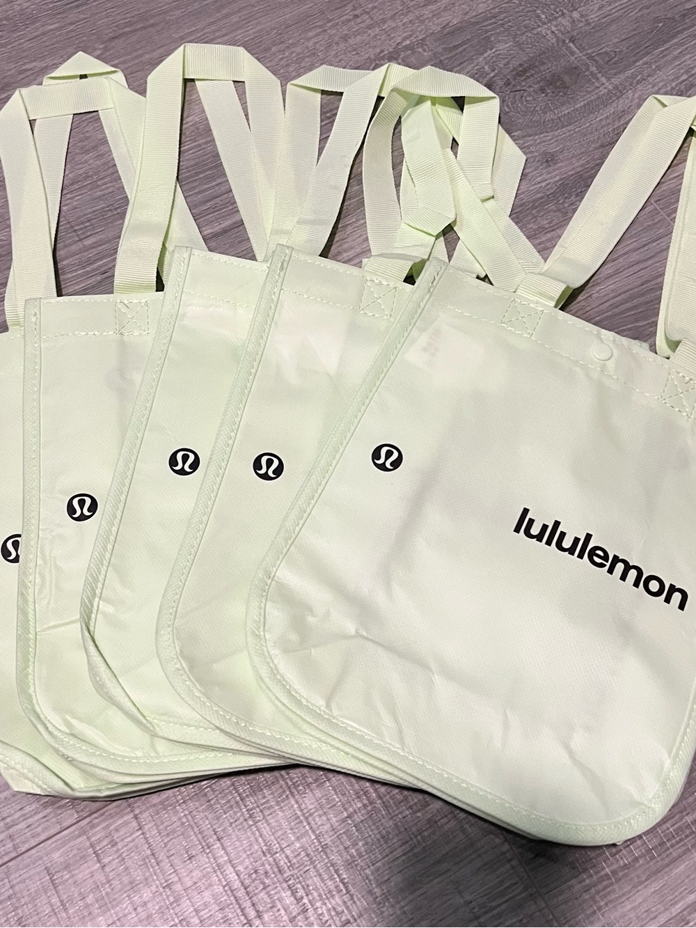 New Lululemon Light Mint Logo Tote Bag - Small (Set of 5)
